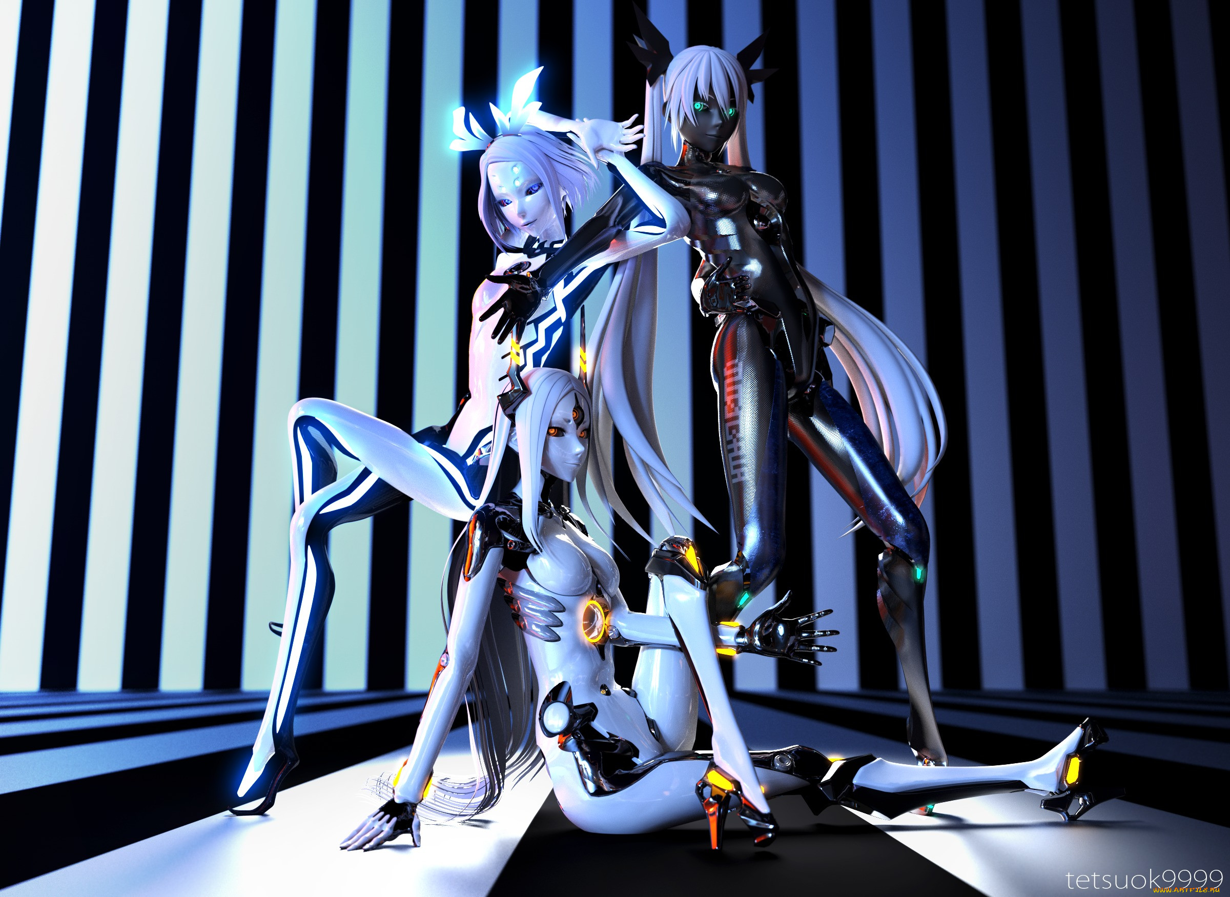 , ,  ,  , , vocaloid, , carbon, black, miku, tri-oxygen, luka, phosphorescent, rin, 